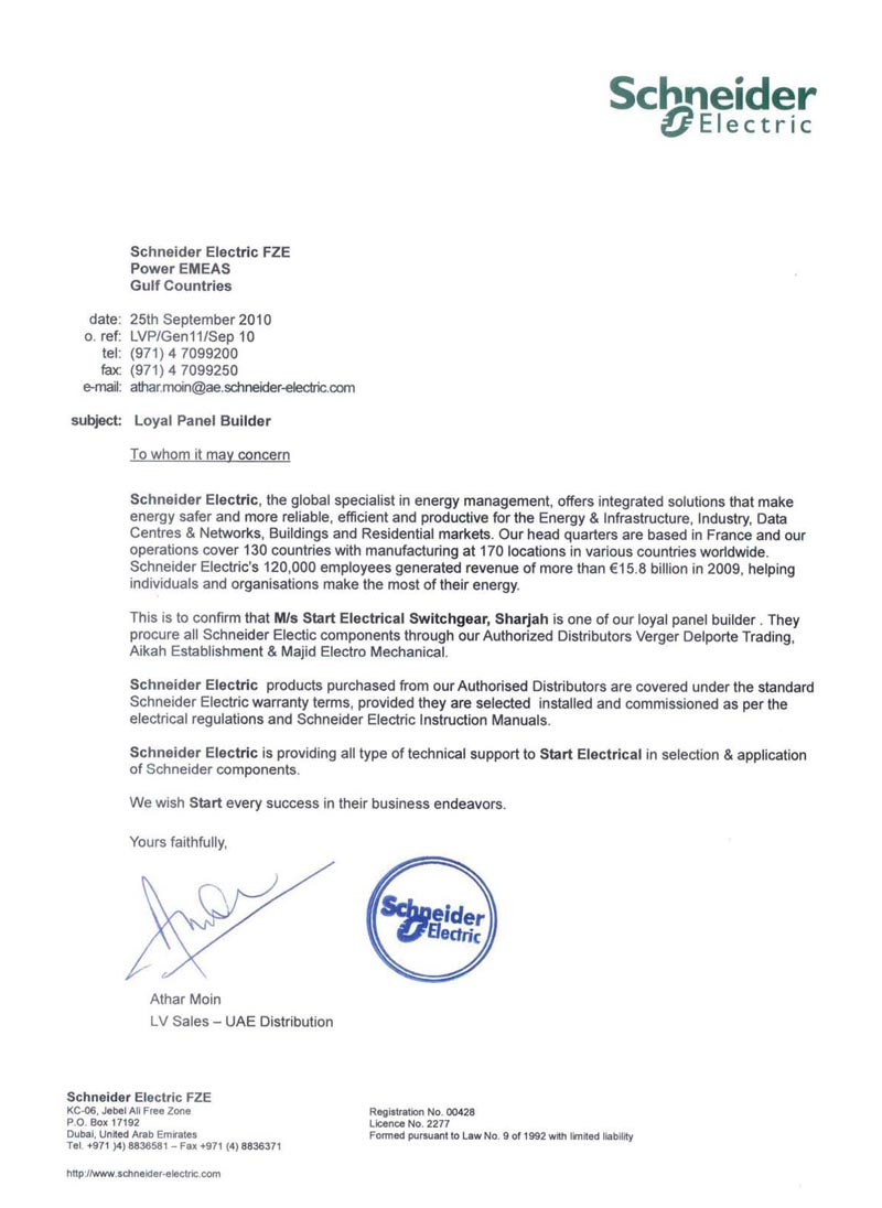 Schneider Certificate