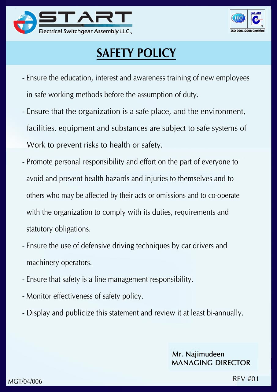 Safety Policy